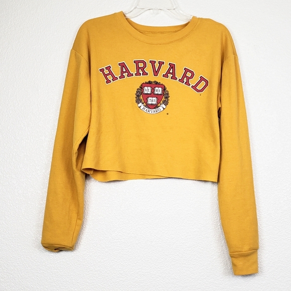 harvard crop sweater